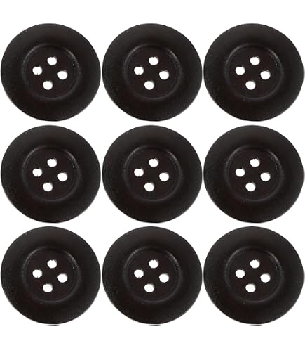 Chenkou Craft Holzknöpfe, 40 Mm, 4-Loch, 30 Stück Set – Rustikale Knöpfe In Wein, Braun, Kaffee