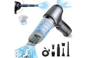 BROVAMO Odkurzacza Ręcznego Akumulator, Odkurzacz Samochodowy 12000 Pa Mocny, Przenośny Mini Odkurzacz Ręczny Bezprzewodowy Odkurzacz Ręczny, Odkurzacz Ręczny Typu C do Ladowania do Samochodu Dom Kuchnia Biur