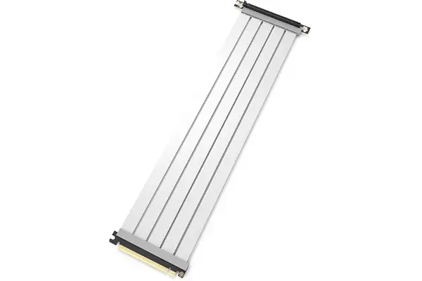 LINKUP - Cable Riser AVA PCIe 4.0 Gen 4 x16 - Compatible con RTX 4090 RX7900 - Potencia tu Rendimiento en Juegos - Conector a 90 Grados Blanco (60cm)