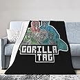 Gorilla Monkey Tag Flannel Fleece Throw Blanket All Seasons Plush Fuzzy Lightweight Super Soft Plush Luxury Warm Microfiber Blanket for Bed/Sofa/Chair 60"x80"