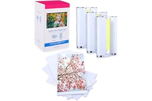 MARKFIELD Reemplazo Canon CP1500 CP1300 KP-108IN 3115B001 (AA) Papel y Tinta, Compatible con Canon Selphy CP1500 CP1300 CP1200 CP1000 CP910 CP820, 3 cartuchos y 108 Papel fotográfico 10 x 15(148 x 100mm)