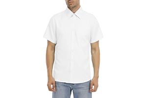 Zahala Battery Men's Formal Shirts Short Sleeve Dress Shirt Button Down Summer Casual Non Iron Business Shirt