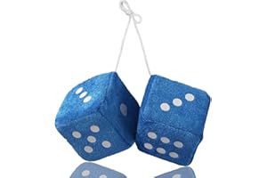 PCEPAZ 1 Pair Fluffy Dice for Car, Personalised Car Accessories Square Furry Dice for Car, Retro Fluffy Dice Accessories, Hanging Fluffy Dice Vintage Style for Truck/Office/Car and Home (Blue)