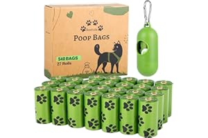 BESHULA Dog Poo Bags Rolls: Large and Leak Proof Poo Bag for Dogs, 27 Rolls 540 Counts Dog Waste Bags with Dispenser -Scented