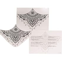 2 Temporary Lotus Mandala Tattoos – Wasserdicht, Für Brust, Arm, Rücken, Ca. 21x14 Cm