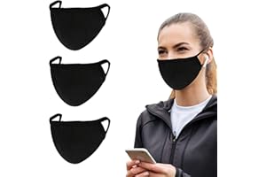 ILONDON Black Pure cotton Breathable Reusable & Washable Face mask suitable for Indoor & Outdoor use with Anti fog