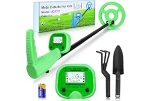 iTayga Adjustable Lightweight Kids Metal Detector - High Accuracy Coil Professional Waterproof Foldable, Suitable for Outdoor Exploration, Green