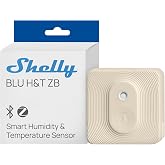 Shelly BLU H&amp;T ZB Ivory Zigbee Temperature and Humidity Sensor and Bluetooth, Smart Thermometer and Hygrometer, IP54 Protecti