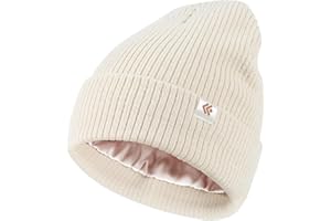 Creekstone Beanie Hat for Women Men Satin Lined Beanie Winter Hats Silk Lined Slouchy Beanie Warm Ski Hat Unisex Knit Cap