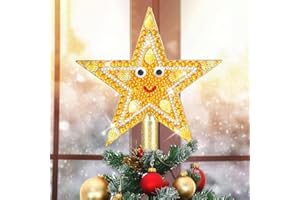 Rheskbecy Diamond Painting Weihnachtsbaum Topper Star Christbaumspitze Stern Weihnachtsbaum Spitze Christbaumschmuck Glitzernde Baum Ornament Tannenbaum Stern Weihnachtsfeier Decoartio14cm/5.5in