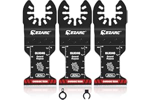 EZARC Carbide Oscillating Saw Accessories, General Purpose Multi Tool Accessories Quick Release for Metal, Nails, Wood, Plaster, Drywall and PVC, 3-Pack