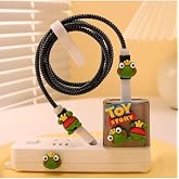 PSR aksesuar Toy Story Kurbağa Şarj Kılıfı, Şarj Kablosu &Ouml;rme Aparatı, Toparlayıcı, Kablo Koruyucu iPhone 18W/20W ile uyumlu