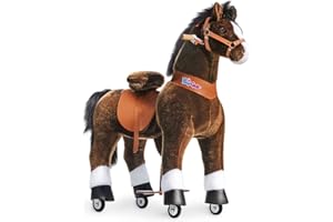 PonyCycle Oficial Modelo U Caballo Juguete de Equitación, Caballo con Ruedas Regalo cumpleaños para Niños y Niñas (con Freno y Sonido/Talla 5 para Edades de 7+ años) Caballo Chocolate Ux521