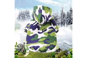 Abcsea 1 Piece Camouflage Color Pet Warm Clothes, Dog Sweater Hoodies, Pet Winter Clothing, Pet Hoodies, Dog Clothes, Green L Size