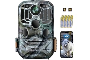 Rollei Wildkamera 4K WiFi, 48MP 4K Wildtierkamera mit Bewegungsmelder Nachtsicht Infrarotkamera mit Handyübertragung App 2" TFT-LCD Display IP65 Wasserdicht Überwachungskamera mit Akku für Jagd Wald