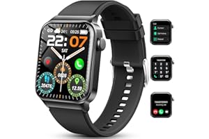 Reloj Inteligente Hombre Mujer, 1.85" HD Smartwatch con Llamada Bluetooth, Smart Watch Pulsómetro/Monitor de Sueño/SpO2, 113 