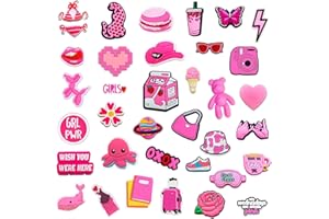 JOOTUEPO Charmes de Chaussure, 35 Pièces Pins Croc Charmes de Chaussure, Breloque de Chaussures Accessoires de Bricolage Charm Pins Chaussures pour jeunes filles et garçons