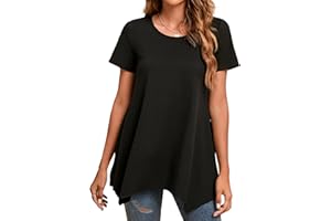 Enmain Maglietta a Maniche Lunghe con Girocollo da Donna Tunica Top Casual Camicette Maglietta Donna Lunga