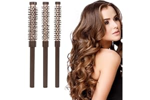 GEBRAZY Spazzola per Capelli, 3 Pz Spazzola Rotonda per Capelli Piccole, Spazzola Termica per Trattenere il Calore e Ridurre i Tempi di Asciugatura, per Uomo e Donna, Capelli Corti, Frangia, Approccio, Ricci