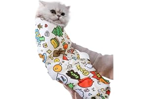 TIESOME Coperta autoadesiva per la toelettatura dei gatti, coperta multifunzionale per tagliare le unghie, spazzolatura dei denti, farmaco, regolabile, antigraffio, anti-fuga, design 55 x 54 cm