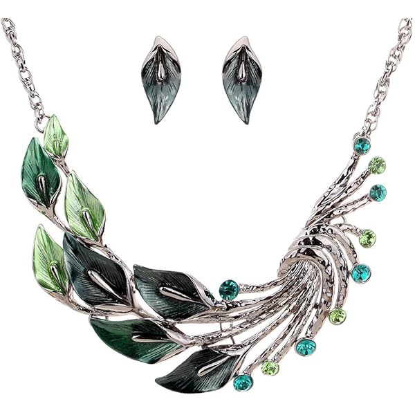 Yazilind Set Gioielli Bohemien - Collana E Orecchini Con Pietre Colorate E Strass - Foto 14