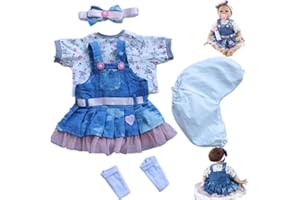 scnbom Reborn Baby Dolls Clothes for 17-22 inch newborn babies Girl Outfits Accesories (Juliet Skirt 5pcs Set)