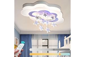 KZT LED Plafonnier Dimmable Lampe de Plafond Enfants avec Télécommande Lustre Nuage Étoile Luminaire plafonnier Moderne Garçon Filles pour Chambre à Coucher Salon Chambre Enfant Hôtels Suspension