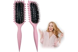 DONGTATA Szczotka do loków do loków, loki, z ząbkami, do stylizacji loków, loków (różowa)