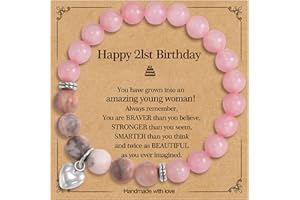 SUNSH Gifts For Teen Girls 13th 16th 18th 21st Birthday Gifts For Teen Girls Sweet Gifts For Girls, Natural Stone Heart Bracelets Teenage Happy Birthday Bracelet Decorations For Girls Daughter Sister