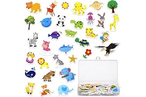 NTGRTY - Resina - Imanes de animales para Nevera - 36 Imanes Grandes de Juguete - Juegos educativos - Zoo Infantil para niños