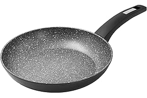 Zanetti, Padella Durapietra Black, Antiaderente, Adatta a Tutti i Piani Cottura, Incluso Induzione, Fondo Indeformabile, Rivestimento Alto Spessore, Manico Soft Touch, Diametro 18 cm