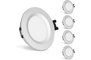 Gr4tec Faretti LED da Incasso per Cartongesso 12 Volt, 4 x 3W Faretto LED 12V 3000K Bianco Caldo 240lm 84Ra, IP44 Luci da Incasso Ultrasottili 12mm, Alluminio Foro 58-62mm Per Camper Barca Bagno