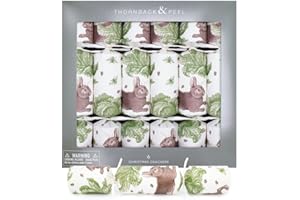 CELEBRATION CRACKERS Thornback & Peel Rabbit & Cabbage Eco Luxury Christmas Crackers - Tray of 6 x 12 inch - FSC Mix