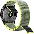 YOOSIDE Hook and Loop Nylon Watch Strap for Garmin Fenix 8 47mm / epix Pro 47mm/ Fenix 7 / Fenix 6 / Instinct 2, 22mm Quick Dry Ultralight Sport Wrist Band for Forerunner 955