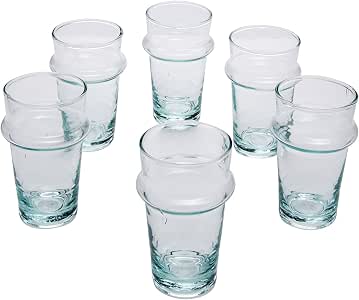Lot De 6 Verres à Thé Marocain En Verre - Capacité 150 Ml - Pour Thé à La Menthe, Boissons Chaudes Ou Froides