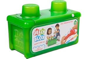 Jelly Blox 2-in-1 Storage Kit - Includes 30 Blocks - Toddler & Preschool Building Blocks Kids Can Squeeze, Stretch, Squish - Safety Tested & Ouch-Free - Tactile, Sensory Play Toy for Ages 2 Plus