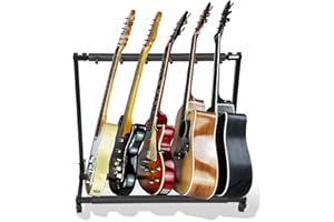 Ejoyous Guitar Stand, 5 Holders, Guitar Folding Stand Rack, Portable Storage Organiser, Display Decoration, Suitable for Custic, Bass, Electric Guitar
