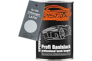 TRISTARcolor Vernice per auto Barattolo pronto all’uso per VW/Volkswagen LA7W Reflexsilber Metallic/Reflex Silver Metallic Vernice di base 1,0 litri 1000ml