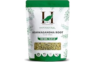 H&C HERBAL INGREDIENTS EXPERT H&C Ashwagandha Root (Cut and Sifted) - 100g Pack | Herbal Tea Ingredient | Loose Tea