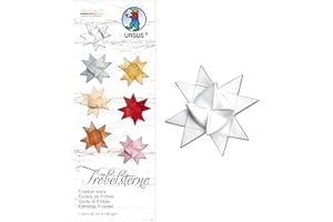 Ursus 3200001 - Papierstreifen für Fröbelsterne, hochweiß, aus Tonzeichenpapier 130 g/qm, ca. 1 x 50 cm, 100 Streifen für ca. 25 Sterne, Bastelklassiker zur Weihnachtszeit