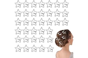 HCYANGZHANG Stern Haarspangen，36 Pcs Star Hair Clip Silber Stern Bb Haarnadel Nette Stern Haarnadel Einfache Retro Punk Frauen Mini Metall ZubehöR Schnalle Headwear Schmuck Haarnadel