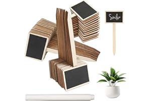 LUMINARYLAIR 30 Piezas Etiquetas de Madera para Plantas con Rotulador, 15 x 6.5cm Mini Marcadores de Jardín Etiquetas, Señal de Plantas Rectangular, Etiquetas para Plantas de Jardín Tipo T de Interior y Exterior