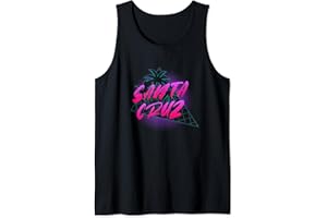 SANTA CRUZ SURF RETRO VINTAGE SHIRTS - GESCHENK Santa Cruz Synthwave Vaporwave 80s Retro Tank Top, black