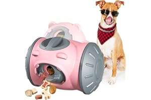 Duuclume Juguete de rompecabezas para perros, dispensador de golosinas para cachorros, perros pequeños, medianos y grandes, juguete interactivo para estimulación y enriquecimiento (rosa)
