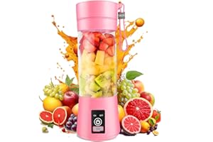 WHJC Mixer Smoothie Maker,380ml Elektrischer USB-Entsafter Mixer,Tragbarer Mini-Mixer für Shakes und Smoothies Sechs Klingen Ideal zum Mischen