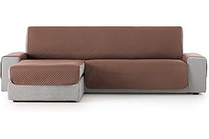 TEXTIL-HOME Housse de canapé Adele, Protection rembourrée pour canapé d'angle Gauche. Taille -200cm. Couleur Marron (VU of Face)