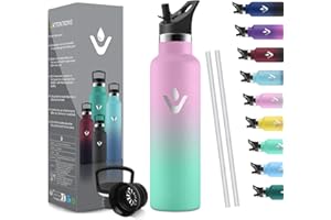 HoneyHolly Borraccia Termica 750 ML, Senza BPA, Borraccia Termica, Sottovuoto a Doppia Parete, Bottiglia Termica, 18/8 Acciaio Inox, Borracce Termiche, con Cannuccia, Termos per Palestra, Sport, Bici