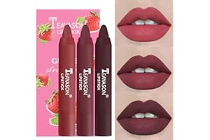 SOMGKINE Zestaw 3 pomadek do ust, matowe, aksamitne, trwałe pomadki, wodoodporne, matowe szminki do ust, piękno ust, nieprzywierająca filiżanka, seksowne kolory (04)