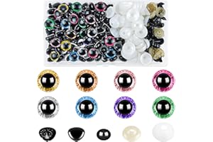 SINOFORT 152 Pezzi Occhi Amigurumi 12mm Occhi per Pupazzi 8 Colori Occhi per Amigurumi Occhi di Sicurezza per Amigurumi Doll Making Fantoccio Orsacchiotto Peluche Animal (12mm)