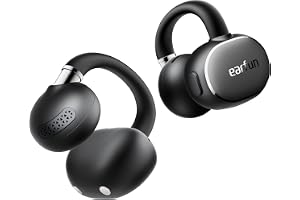 EarFun Clip 2 Open-Ear-hörlurar, bluetooth-hörlurar med klämma, bekväma och stabila, 12 mm titanomvandlare, Hi-Res ljud, 4 mikrofoner för IA-samtal, 40 timmars batteritid, IP55, trådlös laddning